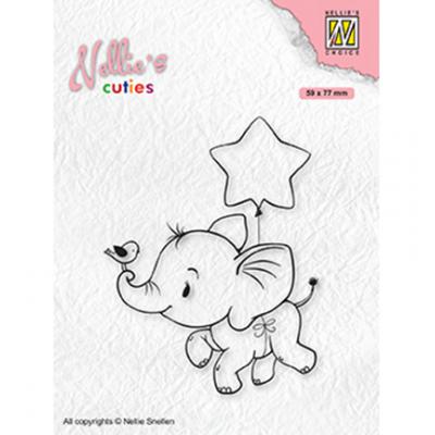 Nellie's Choice Clear Stamp - Elephant With Star